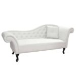 ΑΝΑΚΛΙΝΔΡΟ T.CHESTERFIELD NIOVI HM3008.02 PU ΛΕΥΚΟ-ΜΑΥΡΑ ΠΟΔΙΑ(ΔΕΞΙ)190x61x84Yεκ - Image 2