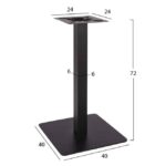 ΒΑΣΗ ΜΕΤΑΛΛΙΚΗ ΜΑΥΡΗ ΜΑΤ 40X40X72Υεκ. HM414.11 - Image 2