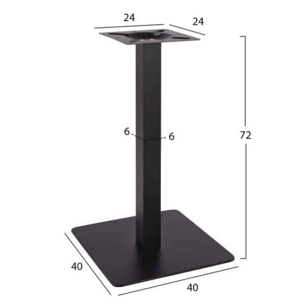 ΒΑΣΗ ΜΕΤΑΛΛΙΚΗ ΜΑΥΡΗ ΜΑΤ 40X40X72Υεκ. HM414.11 - Image 2