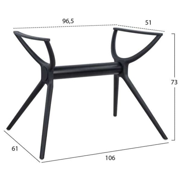 ΒΑΣΗ ΠΟΛΥΠΡΟΠΥΛΕΝΙΟΥ ΜΑΥΡΗ HM463.01 ΓΙΑ ΕΠΙΦΑΝΕΙΑ 120Χ80 - Image 2