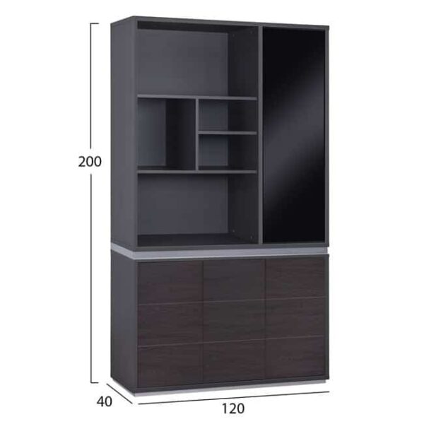 ΒΙΒΛΙΟΘΗΚΗ ΓΡΑΦΕΙΟΥ ΕΠΑΓΓΕΛΜΑΤΙΚΗ ROSEWOOD HM2091R 120Χ40Χ200Υ εκ. - Image 2
