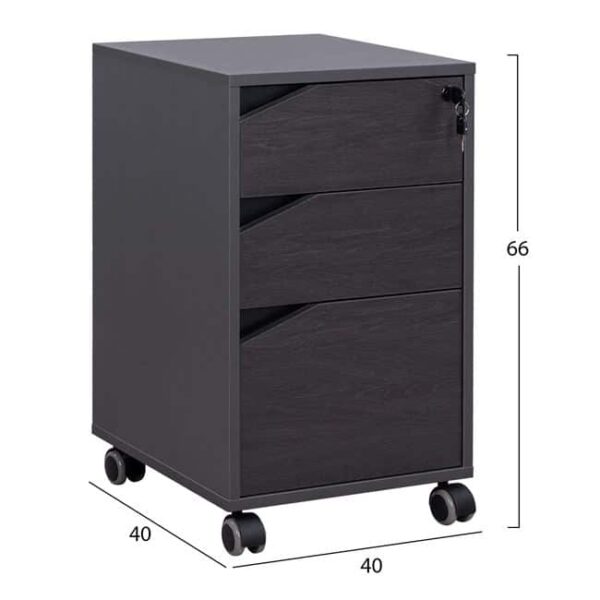 ΕΠΑΓΓΕΛΜΑΤΙΚΗ ΣΥΡΤΑΡΙΕΡΑ ΓΡΑΦΕΙΟΥ ΜΕ ΡΟΔΑΚΙΑ ROSEWOOD HM2108 40X40X66Y εκ. - Image 2