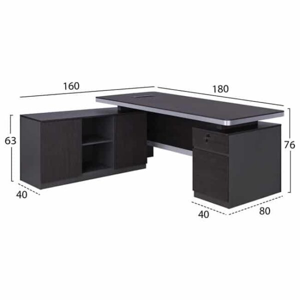 ΕΠΑΓΓΕΛΜΑΤΙΚΟ ΓΡΑΦΕΙΟ ΑΡΙΣΤΕΡΗ ΓΩΝΙΑ HM2092L ROSEWOOD 180X160X76Y εκ. - Image 2