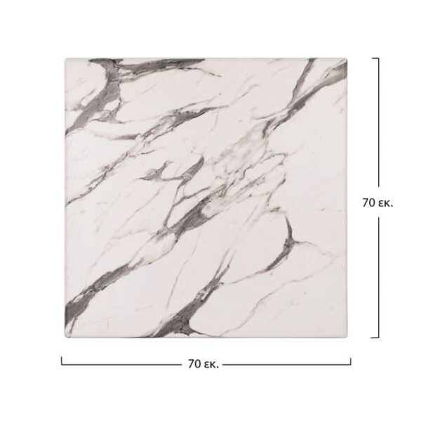 ΕΠΙΦΑΝΕΙΑ ΤΡΑΠΕΖΙΟΥ WERZALIT 70Χ70Χ3.5εκ. MARBLE WHITE-GREY 5657 HM5230.11 - Image 2