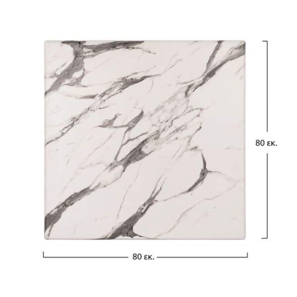 ΕΠΙΦΑΝΕΙΑ ΤΡΑΠΕΖΙΟΥ WERZALIT 80Χ80Χ3.5εκ. MARBLE WHITE-GREY 5657 HM5231.11 - Image 2