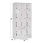 ΦΟΡΙΑΜΟΣ ΜΕΤΑΛΛΙΚΟΣ BEXLEY ΜΕ 12 ΝΤΟΥΛΑΠΙΑ & ΚΛΕΙΔΑΡΙΑ HM5637 90Χ45Χ185Υ εκ. - Image 2