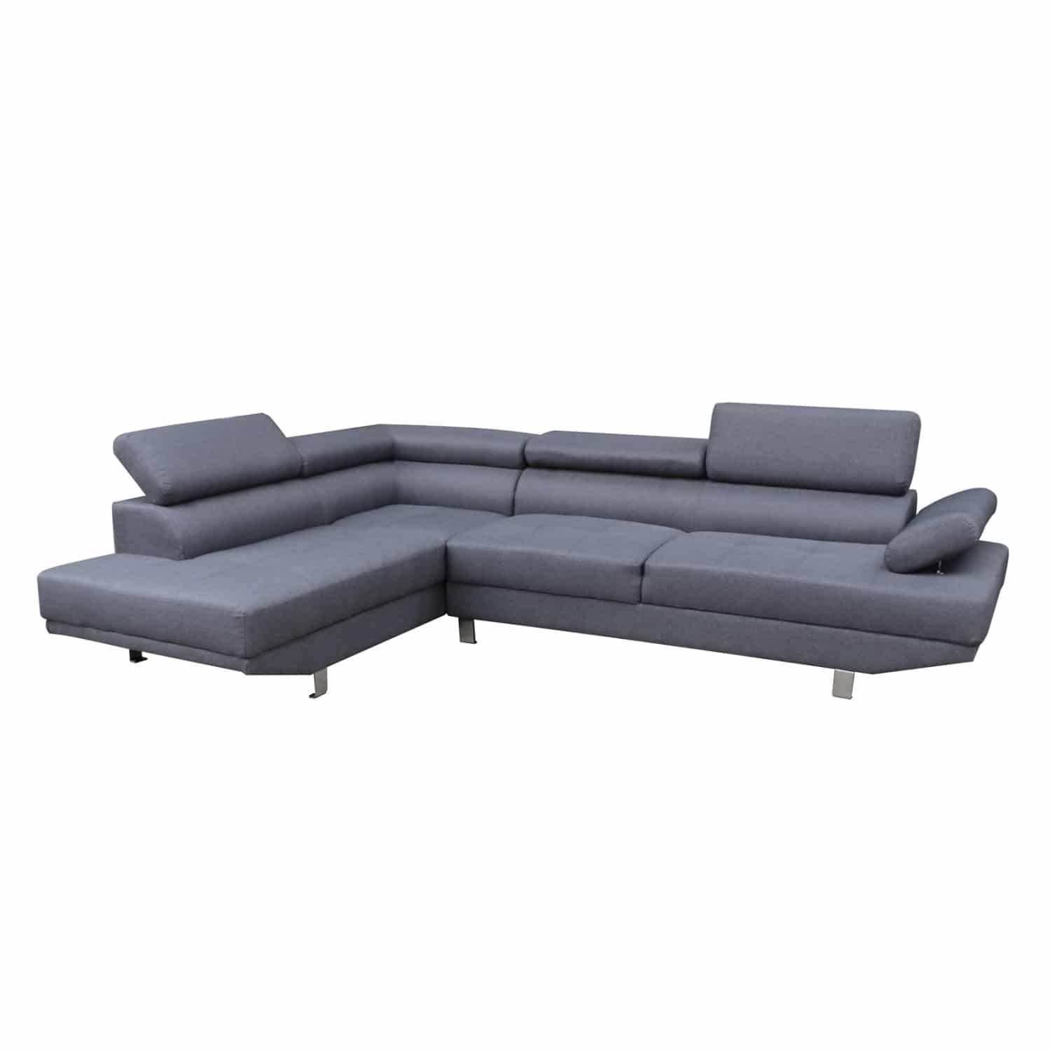 HM3085.10L ΚΑΝΑΠΕΣ ΓΩΝΙΑ ΑΡΙΣΤΕΡΗ GORO HM3085.10L ΓΚΡΙ ΥΦΑΣΜΑ 270x200x87Y εκ. - Image 1