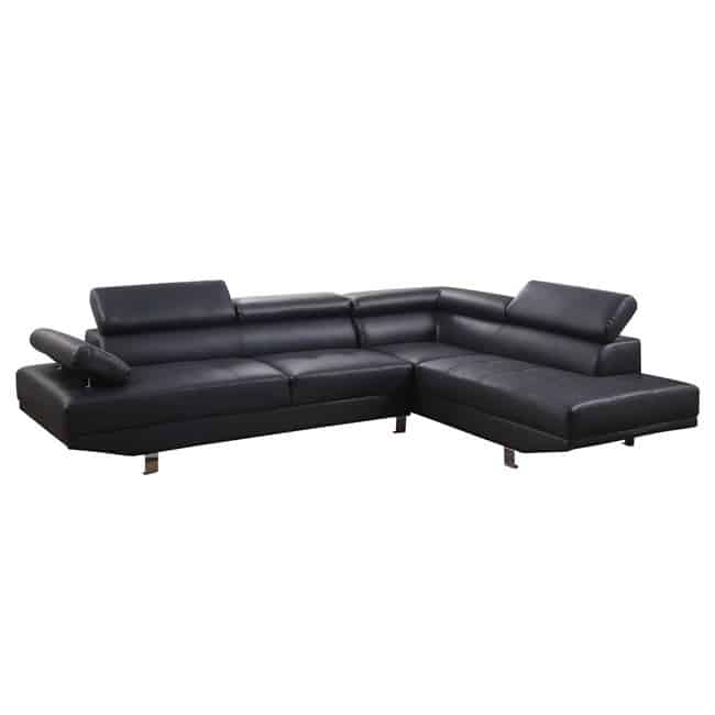 HM3084.02R ΚΑΝΑΠΕΣ ΓΩΝΙΑ GORO ΔΕΞΙΑ HM3084.02R ΑΠΟ ΜΑΥΡΟ PU 270x200x87Υ εκ. - Image 1