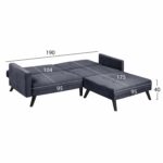 ΚΑΝΑΠΕΣ ΓΩΝΙΑ ΚΡΕΒΑΤΙ HM3151.01 LIVIA ΒΕΛΟΥΔΟ ΓΚΡΙ ΜΕ ΥΠΟΠΟΔΙΟ 211X158X83Y εκ. - Image 3