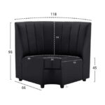 ΚΑΝΑΠΕΣ ΓΩΝΙΑΚΟΣ LANDON HM3163.01 ΑΠΟ ΤΕΧΝΟΔΕΡΜΑ ΜΑΥΡΟ 118x66x93Υ εκ. - Image 2