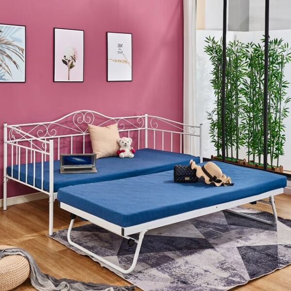 ΚΑΝΑΠΕΣ ΚΡΕΒΑΤΙ MAEKO 190Χ90 ΛΕΥΚΟΣ+ΕΠΕΚΤ/ΜΕΝΟ ΒΟΗΘΗΤΙΚΟ ΚΡΕΒΑΤΙ 85Χ185 HM571.02 - Image 2