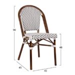 ΚΑΡΕΚΛΑ BISTRO ΑΛΟΥΜΙΝΙΟΥ BAMBOO LOOK ΜΕ ΛΕΥΚΟ-ΜΑΥΡΟ RATTAN HM5566.01 45x54x90Υεκ. - Image 2