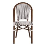 ΚΑΡΕΚΛΑ BISTRO ΑΛΟΥΜΙΝΙΟΥ BAMBOO LOOK ΜΕ ΛΕΥΚΟ-ΜΑΥΡΟ RATTAN HM5566.01 45x54x90Υεκ. - Image 3