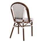 ΚΑΡΕΚΛΑ BISTRO ΑΛΟΥΜΙΝΙΟΥ BAMBOO LOOK ΜΕ ΛΕΥΚΟ-ΜΑΥΡΟ RATTAN HM5566.01 45x54x90Υεκ. - Image 5