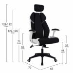 ΚΑΡΕΚΛΑ ΓΡΑΦΕΙΟΥ SALENA HM1086.02 ΣΕ ΜΑΥΡΟ-ΛΕΥΚΟ ΧΡΩΜΑ 65x70x128-132 - Image 2