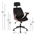 ΚΑΡΕΚΛΑ ΓΡΑΦΕΙΟΥ ΔΙΕΥΘΥΝΤΙΚΗ SUPERIOR PRO HM1109.01 ΚΑΡΥΔΙ-ΜΑΥΡO PU 63x67x123Yεκ. - Image 2