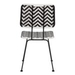 ΚΑΡΕΚΛΑ ΜΕΤΑΛΛΙΚΗ ALLEGRA HM5693 ΜΕ WICKER ΜΑΥΡΟ-ΛΕΥΚΟ 46x56x88Υ εκ. - Image 6