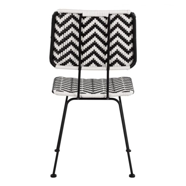 ΚΑΡΕΚΛΑ ΜΕΤΑΛΛΙΚΗ ALLEGRA HM5693 ΜΕ WICKER ΜΑΥΡΟ-ΛΕΥΚΟ 46x56x88Υ εκ. - Image 6