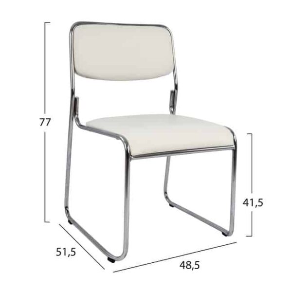 ΚΑΡΕΚΛΑ ΓΡΑΦΕΙΟΥ ΣΥΝΕΡΓΑΣΙΑΣ MABEL HM1019.02 ΣΕ ΧΡΩΜΑ ΛΕΥΚΟ 48,5x51,5x77Yεκ. - Image 2
