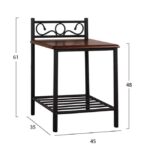 ΚΟΜΟΔΙΝΟ SUZIE HM388 ΑΠΟ ΜΕΤΑΛΛΟ ΚΑΙ ΞΥΛΟ 45x35x48-61 εκ. - Image 2