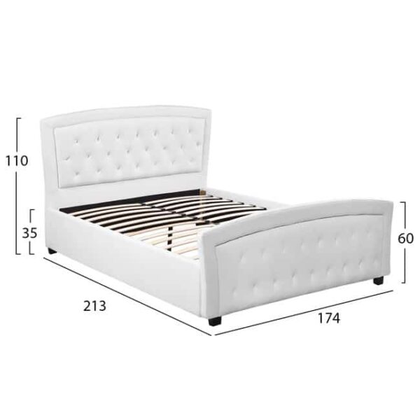 ΚΡΕΒΑΤΙ ODELIA ΜΕ PU ΛΕΥΚΟ HM550.01 150x200 εκ. - Image 2