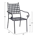 ΜΕΤΑΛΛΙΚΗ ΠΟΛΥΘΡΟΝΑ KENNEDY HM5171.11 ΣΕ ΜΑΥΡΗ ΑΠΟΧΡΩΣΗ 57x60x92 cm - Image 2