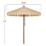 ΟΜΠΡΕΛΑ ΕΠΑΓΓΕΛΜΑΤΙΚΗ WALLER Φ2.30X2,50Y ΜΕ ΞΥΛΙΝΟ ΣΚΕΛΕΤΟ HM6021 ΜΠΕΖ - Image 2