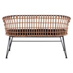 ΠΑΓΚΑΚΙ ΜΕΤΑΛΛΙΚΟ ALLEGRA HM5692 ΜΕ WICKER ΜΑΥΡΟ-ΜΠΕΖ 124x57x77Υ εκ. - Image 4