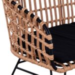 ΠΑΓΚΑΚΙ ΜΕΤΑΛΛΙΚΟ ALLEGRA HM5692 ΜΕ WICKER ΜΑΥΡΟ-ΜΠΕΖ 124x57x77Υ εκ. - Image 6