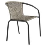 ΠΟΛΥΘΡΟΝΑ ΚΑΡΕΚΛΑ CAMEL HM5015.01 ΓΚΡΙ ΜΕΤΑΛΛΙΚΗ ΜΕ WICKER 48x48-53x72 εκ. - Image 5