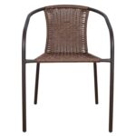 ΠΟΛΥΘΡΟΝΑ ΚΑΡΕΚΛΑ CAMEL HM5015.02 ΚΑΦΕ ΜΕΤΑΛΛΙΚΗ ΜΕ WICKER ΚΑΦΕ 48x48-53x72 cm - Image 3