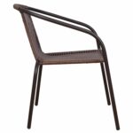 ΠΟΛΥΘΡΟΝΑ ΚΑΡΕΚΛΑ CAMEL HM5015.02 ΚΑΦΕ ΜΕΤΑΛΛΙΚΗ ΜΕ WICKER ΚΑΦΕ 48x48-53x72 cm - Image 4