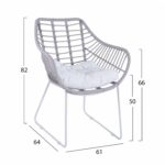 ΠΟΛΥΘΡΟΝΑ ΜΕΤΑΛΛΙΚΗ RADLEY ΑΣΠΡΟ ΜΑΤ & ΓΚΡΙ WICKER HM5300.02 - Image 2