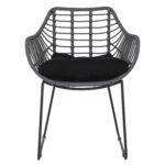 ΠΟΛΥΘΡΟΝΑ ΜΕΤΑΛΛΙΚΗ ΜΕ ΜΑΣΙΦ ΣΚΕΛΕΤΟ ΜΑΥΡΟ ΜΑΤ ΜΕ WICKER ΓΚΡΙ MOKA 60x56x84Υ εκ.HM5300.10 - Image 3