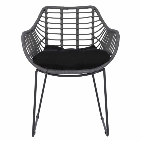 ΠΟΛΥΘΡΟΝΑ ΜΕΤΑΛΛΙΚΗ ΜΕ ΜΑΣΙΦ ΣΚΕΛΕΤΟ ΜΑΥΡΟ ΜΑΤ ΜΕ WICKER ΓΚΡΙ MOKA 60x56x84Υ εκ.HM5300.10 - Image 3