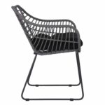 ΠΟΛΥΘΡΟΝΑ ΜΕΤΑΛΛΙΚΗ ΜΕ ΜΑΣΙΦ ΣΚΕΛΕΤΟ ΜΑΥΡΟ ΜΑΤ ΜΕ WICKER ΓΚΡΙ MOKA 60x56x84Υ εκ.HM5300.10 - Image 4