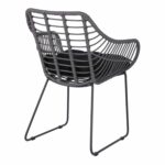 ΠΟΛΥΘΡΟΝΑ ΜΕΤΑΛΛΙΚΗ ΜΕ ΜΑΣΙΦ ΣΚΕΛΕΤΟ ΜΑΥΡΟ ΜΑΤ ΜΕ WICKER ΓΚΡΙ MOKA 60x56x84Υ εκ.HM5300.10 - Image 5