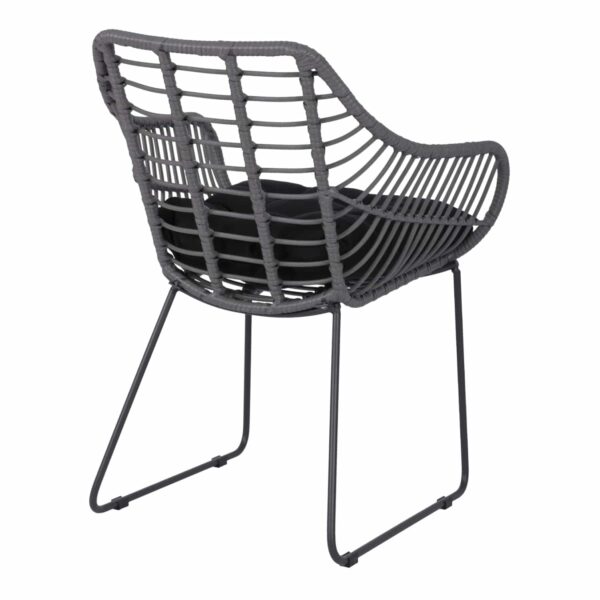 ΠΟΛΥΘΡΟΝΑ ΜΕΤΑΛΛΙΚΗ ΜΕ ΜΑΣΙΦ ΣΚΕΛΕΤΟ ΜΑΥΡΟ ΜΑΤ ΜΕ WICKER ΓΚΡΙ MOKA 60x56x84Υ εκ.HM5300.10 - Image 5