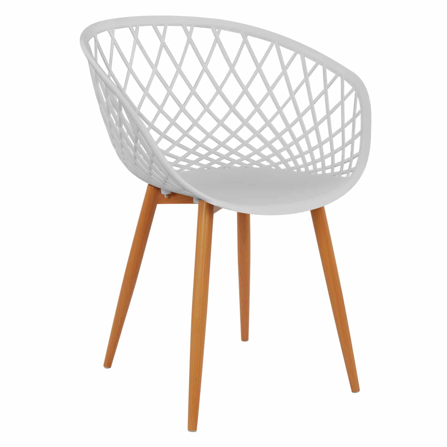 HM8001.01 ΠΟΛΥΘΡΟΝΑ ΠΟΛΥΠΡΟΠΥΛΕΝΙΟΥ ΛΕΥΚΗ ΜΕ ΜΕΤΑΛΛΙΚΑ ΠΟΔΙΑ ΑΠΟΜΙΜΗΣΗ ΞΥΛΟΥ ARIADNE HM8001.01 62,5x56x80 εκ. - Image 1