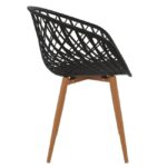 ΠΟΛΥΘΡΟΝΑ ΠΟΛΥΠΡΟΠΥΛΕΝΙΟΥ ΜΑΥΡΗ ΜΕ ΜΕΤΑΛΛΙΚΑ ΠΟΔΙΑ ΑΠΟΜΙΜΗΣΗ ΞΥΛΟΥ ARIADNE HM8001.02 62,5x56x80 εκ. - Image 4