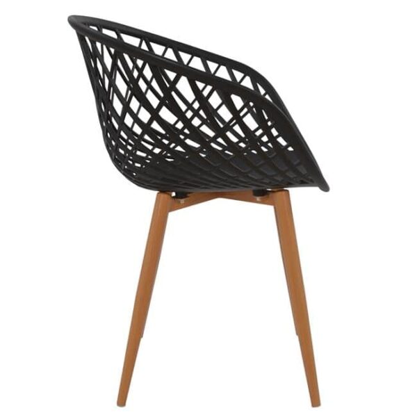 ΠΟΛΥΘΡΟΝΑ ΠΟΛΥΠΡΟΠΥΛΕΝΙΟΥ ΜΑΥΡΗ ΜΕ ΜΕΤΑΛΛΙΚΑ ΠΟΔΙΑ ΑΠΟΜΙΜΗΣΗ ΞΥΛΟΥ ARIADNE HM8001.02 62,5x56x80 εκ. - Image 4