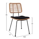 ΣΕΤ 3ΤΜΧ ALLEGRA WICKER ΜΕ ΤΡΑΠΕΖΙ 80X80Χ78Υ ΜΠΕΖ & ΜΑΥΡΟ ΧΡΩΜΑ HM10485 - Image 3