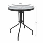 ΣΕΤ 3ΤΜΧ ΜΕ ΤΡΑΠΕΖΙ LIMA Φ60Χ70Υ & ΠΟΛΥΘΡΟΝΕΣ LAURA ΓΚΡΙ ΧΡΩΜΑ HM10467 - Image 2