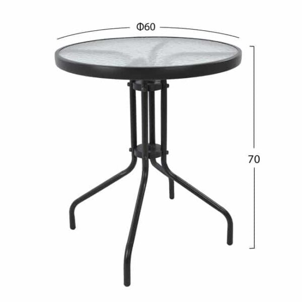 ΣΕΤ 3ΤΜΧ ΜΕ ΤΡΑΠΕΖΙ LIMA Φ60Χ70Υ & ΠΟΛΥΘΡΟΝΕΣ LAURA ΓΚΡΙ ΧΡΩΜΑ HM10467 - Image 2