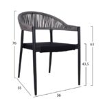 ΣΕΤ 5 ΤΜΧ ΑΛΟΥΜΙΝΙΟΥ ΜΕ ΤΡΑΠΕΖΙ 140Χ80Χ75,5Υ ΑΝΘΡΑΚΙ HM10519 - Image 3