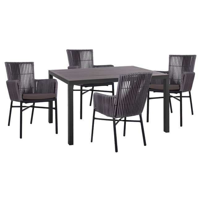 HM5571.02+HM5298.02 ΣΕΤ 5 ΤΜΧ ΑΛΟΥΜΙΝΙΟΥ ΜΕ ΤΡΑΠΕΖΙ 140Χ80Χ75,5Υ HM10517 - Image 1