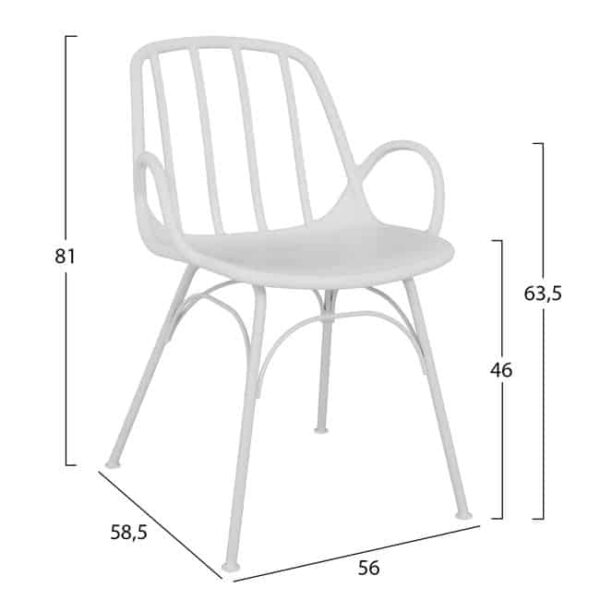 ΣΕΤ 5ΤΜΧ ΜΕ ΤΡΑΠΕΖΙ 120Χ80Χ75,5Υ & ΠΟΛΥΘΡΟΝΕΣ ΠΟΛΥΠΡΟΠΥΛΕΝΙΟΥ ΣΕ ΛΕΥΚΟ ΧΡΩΜΑ HM10524 - Image 3
