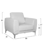 ΣΕΤ ΣΑΛΟΝΙΟΥ 3ΤΜΧ  KENZIE ΜΕ ΛΕΥΚΟ PU HM10329.01 - Image 2