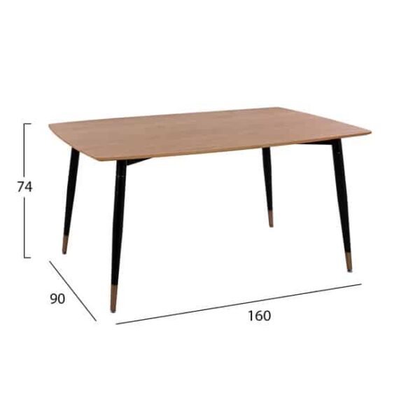 ΣΕΤ ΤΡΑΠΕΖΑΡΙΑΣ HM11180 5ΤΜΧ ΤΡΑΠΕΖΙ ΜΕ ΦΥΣΙΚΗ ΕΠΙΦΑΝΕΙΑ & ΚΑΡΕΚΛΕΣ ΜΕ ΜΠΛΕ ΒΕΛΟΥΔΟ - Image 2