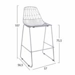 ΣΚΑΜΠΩ BAR ΜΕΤΑΛΛΙΚΟ HM5465.100 LUX ΧΡΩΜΙΟΥ 57x56,5x107 εκ. - Image 2
